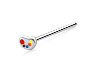Enameled Straight Nose Stud Silver NSKA-753